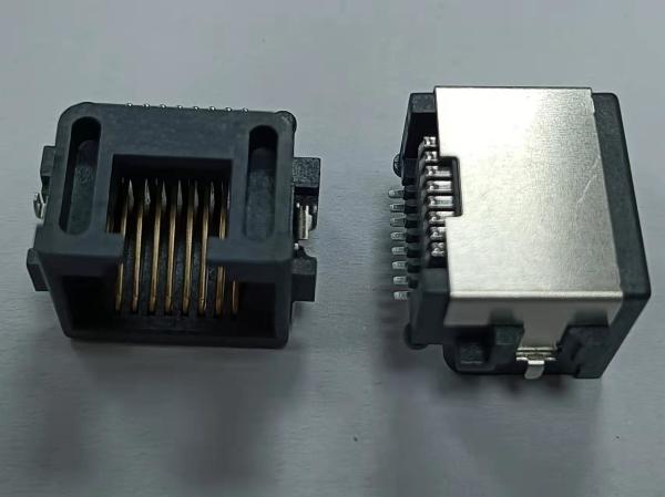 SMT Offset / Overhangs PCB RJ45 Jack , Modular RJ45 PCB Connector