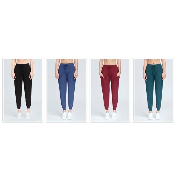 Дамы Joggers разминки женщин эластичной резиновой ленты BSCI отслеживают брюки для спортзала 190g