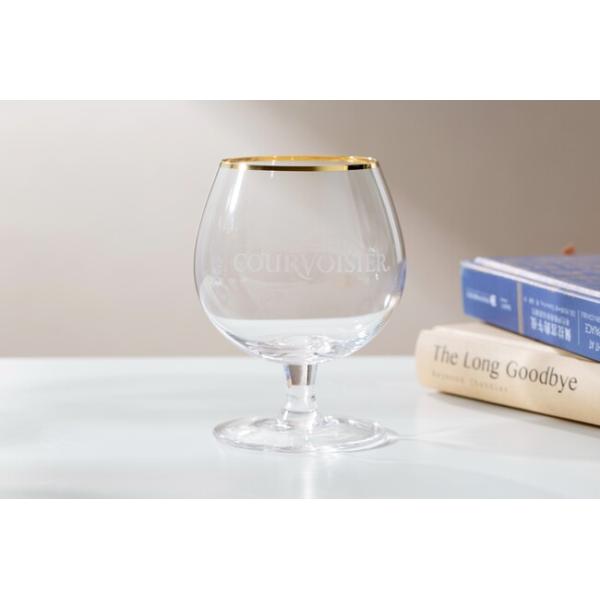 Clear Gold Rim Glass Drinking Goblets 415ml Crystal Cognac Glasses Lead Free