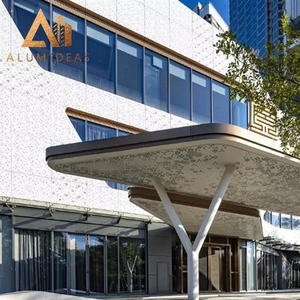 Aluminum Perforated Decorative Building Facade System For Mall