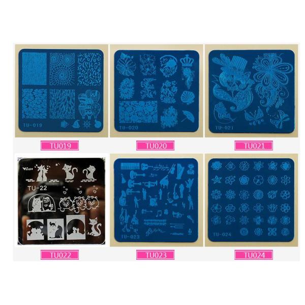 Nail Art - Decorating Stamp Plate, Scraper tool and Nail Stamper TU19-24