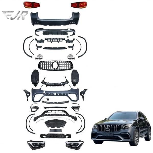 Для X253 Mercedes Benz Glc Level Upgrade Glc63 Бамперный комплект светодиодные фары светодиодные задние фонари, 2016-2019 обновление 2021 Vers