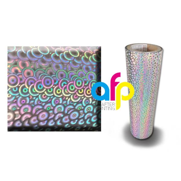 20 Mic PET Dry Holographic Film Roll , Clear Polyester Film With Rainbow Pattern