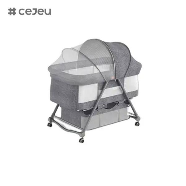 CJ-BJJ-001 Регулируемая высота детская колыбель Регулируемая высота детская колыбельная кровать колыбель с колыбелью300D льна четыре цвета