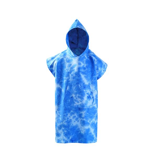 Manufactory Custom Logo Hooded Poncho Changing Digital Print Microfiber Surf Poncho Hooded Bath Beach Microfiber Poncho Towel for Kids