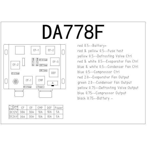 DA778F-HK 12V DC Refrigeration Control Box with Sealed Dustproof & Waterproof Enclosure and 3-Way Evaporator Fan Control