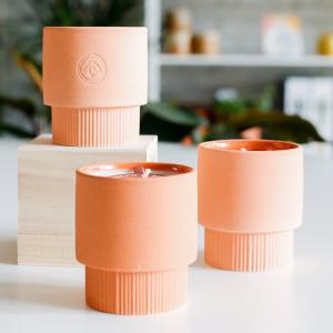 Matte Terracotta Ceramic Candle Jar pour l'OEM de décoration d'hôtel de
