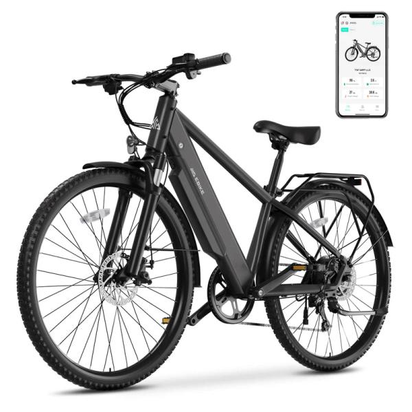 CE UL M614 7 Speed Lightweight 26 Wheel Size Electric City Bike Steel Frame Electric City Bike 31 - 60 km Electric Cycle Ebike