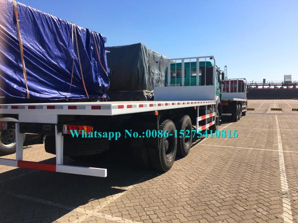 Ruby red color Beiben 6x4 2638PZ 25 30Ton 380hp Heavy Off Road Container Flat Bed Truck adopt Germany Benz Technology