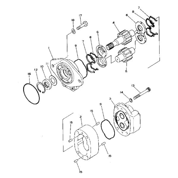 La bomba de engranaje de aluminio hidráulica 705-11-34100 para el cargador acarrea color plata