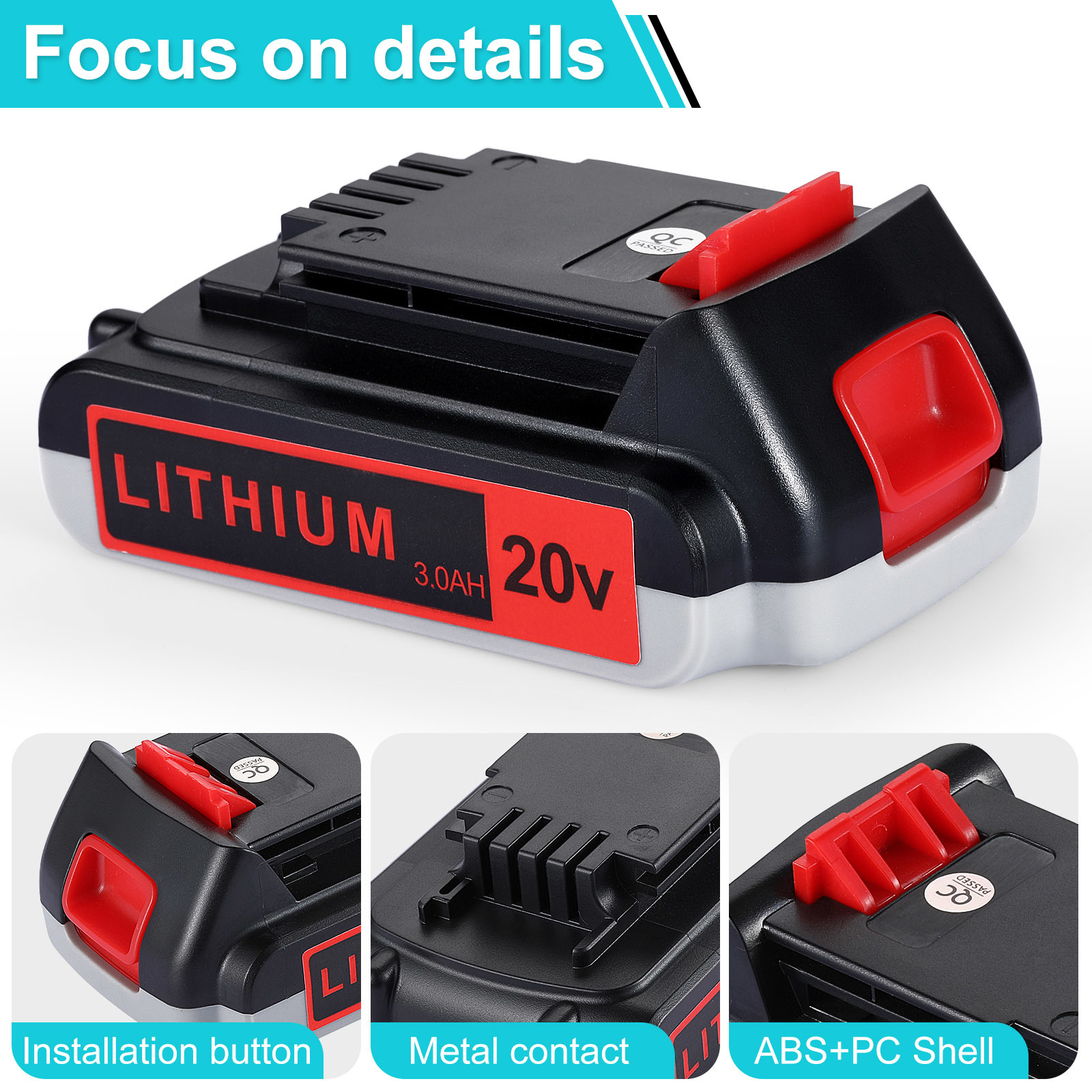 20V MAX Cordless Power Tool Battery Pack with 3.0Ah Capacity