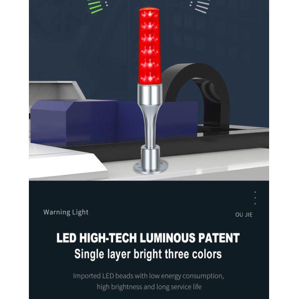 Lampe tour d'avertissement LED 24V avec 80lm/W, angle de faisceau de 360° et clignotement multicolore