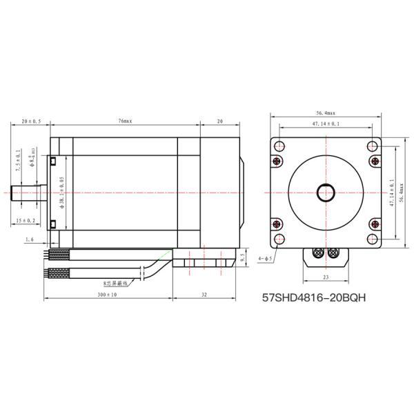 57X57X76mm Nema 23 Замкнутый цикл шаговой двигатель 1,8 степени 2 фазы 2,0 Нм с закрытым