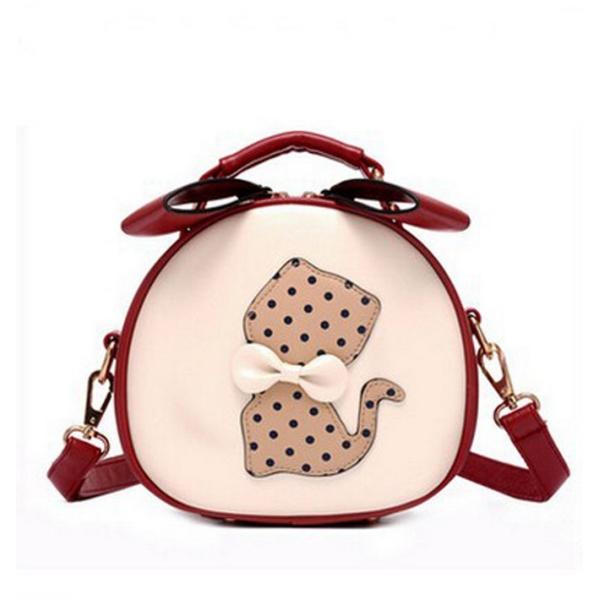 The new shoulder bag cute cartoon bow PU leather handbags