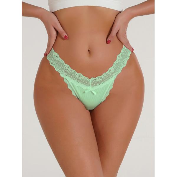 Безшовное нижнее белье шнурка для Panty бикини оформления смычка подъема Stretchy случайного ремня женщин низкого