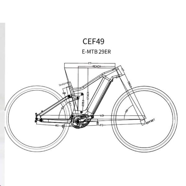 T1000 Carbon Fiber Full Suspension Electric Bike Frames Boost Disc Brake