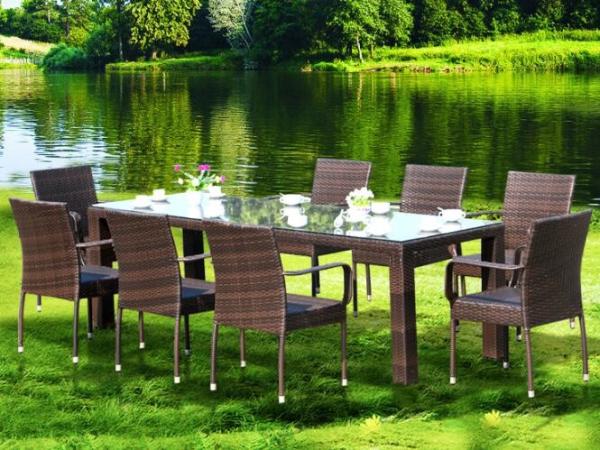 Modern Poly Rattan Aluminium Outdoor Garden wicker chair patio Backyard table and chairs sets
