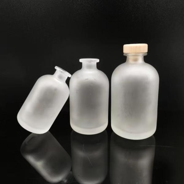 500ml Frosted Clear Empty Alcohol Liquor Glass Bottle with Aluminum Plastic PP Collar