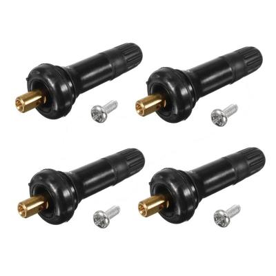 Black Tpms Tire Valve Replacement , Rubber Car Valve Stem Low Consumption