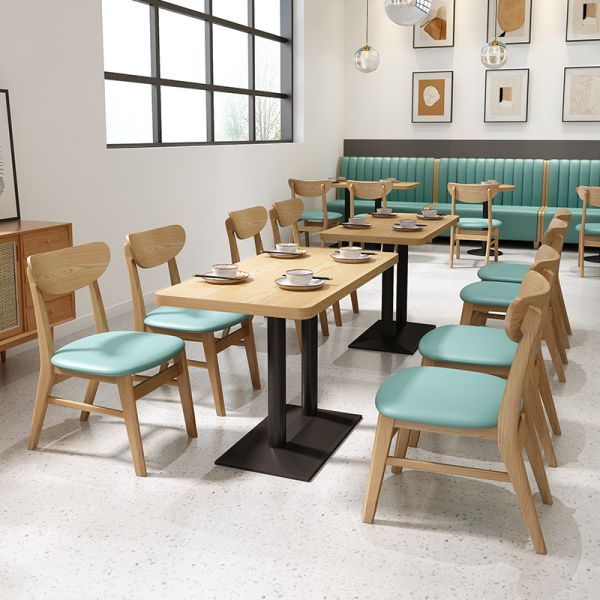 Modern Restaurant Dining Table and Chairs Sets Solid Wood Coffee Crisps Chair Many Options