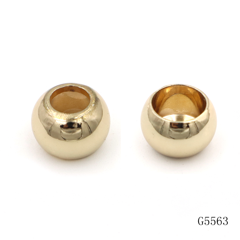 Metal Round Bead Zinc Alloy Golden Polish Bead Accessories For Bracelets Necklaces Keychains Bag Charms