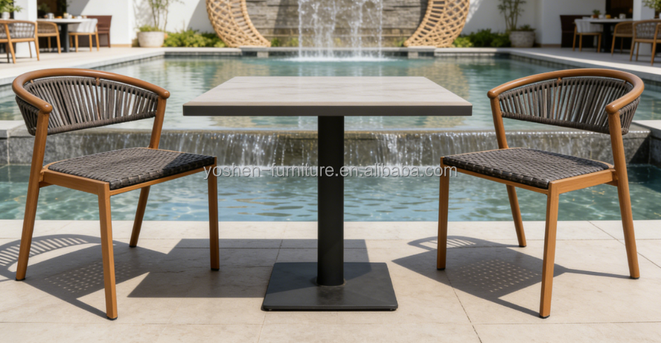 Yoshen Stackable Outdoor Lounge Chair PE Rattan Aluminum Frame for Patio Garden Villa