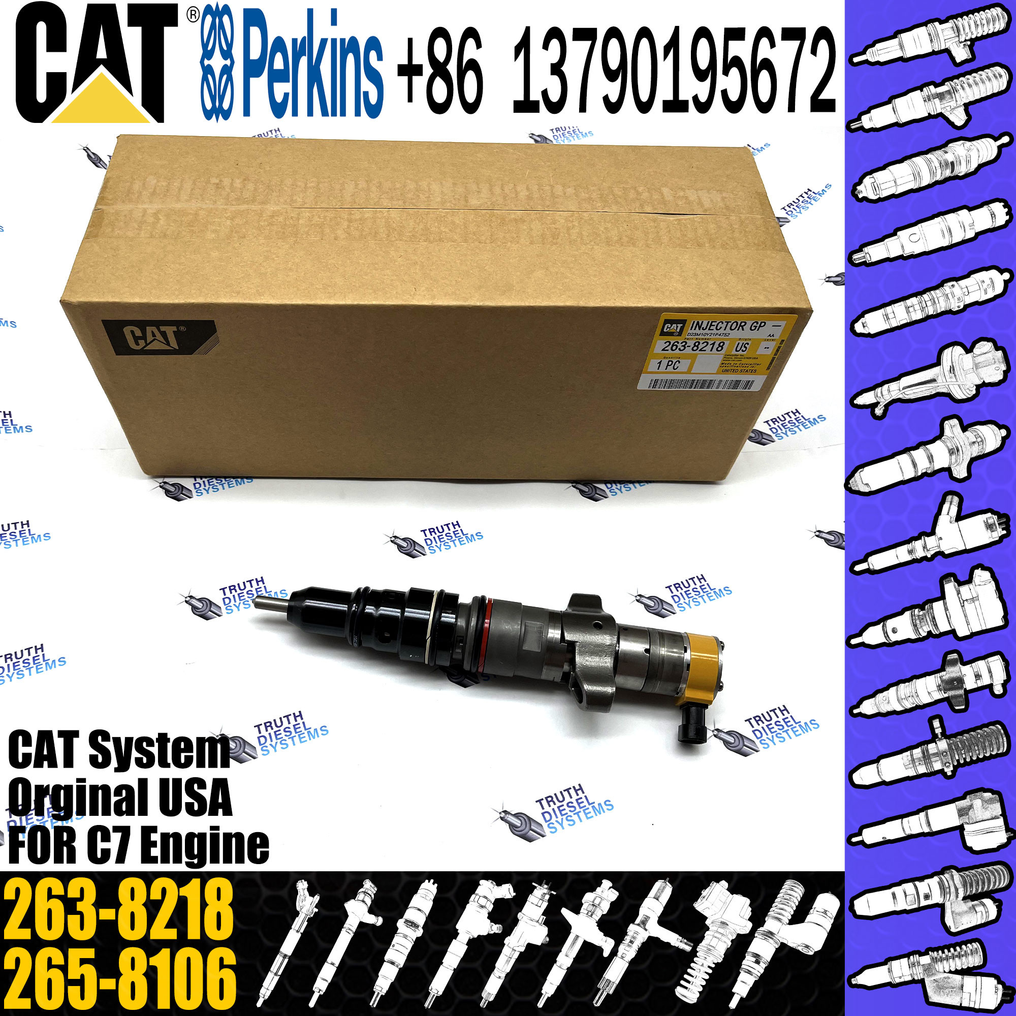 Инжектор инжекторов c7 кота 387-9427 263-8216 263-8218 для части двигателя c7 гусеницы дизельной запасной