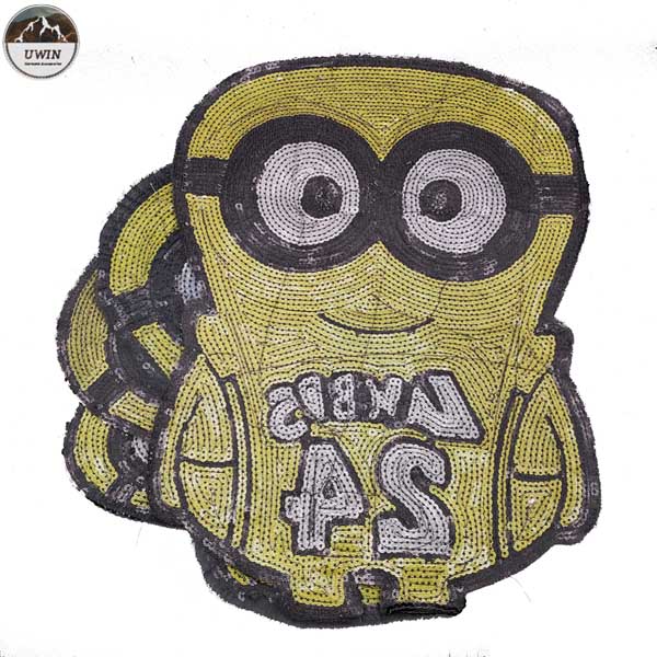 Little Yellow Man Cartoon Iron On Patches Various Size For Garment / Bags