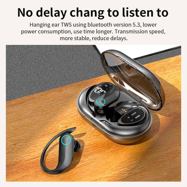 Waterproof Wireless Earbuds Stereo Bluetooth Headphone with Digital Display Travel Battery Indicator Wireless BT Earphone