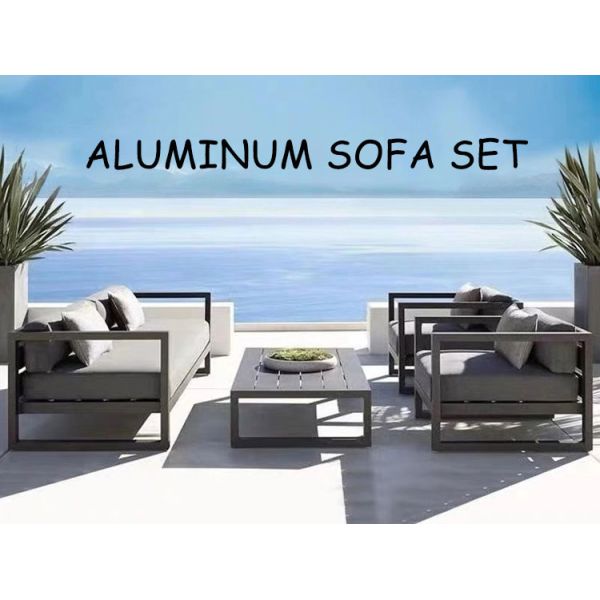 Sunscreen Waterproof Nordic Balcony Leisure Furniture Aluminum Alloy Outdoor Sofa Set
