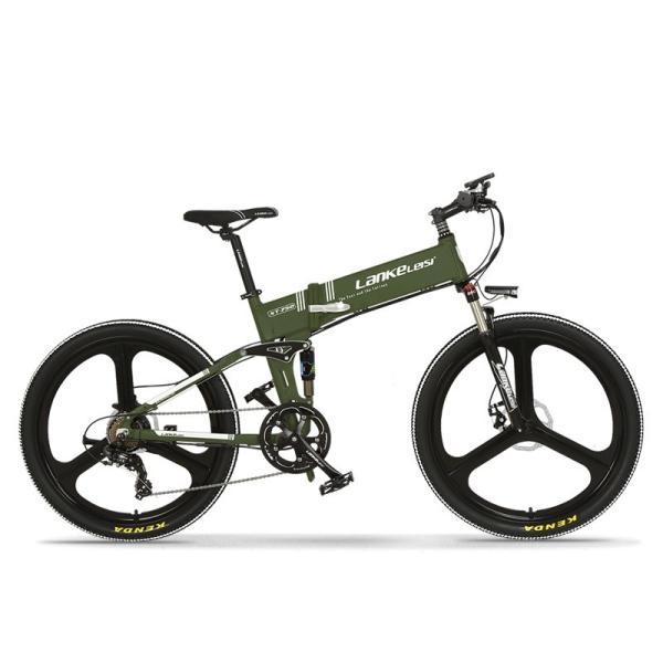 26 Inch Lankeleisi Folding Electric Mountain Bike With 400W 10AH L G Battery