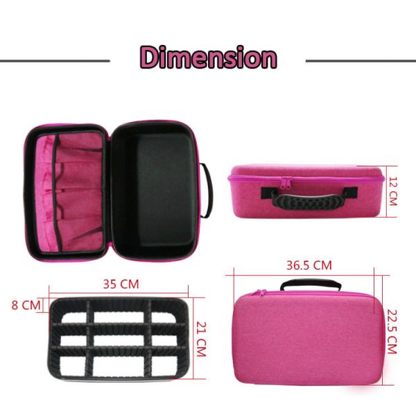 EVA Makeup Brush Organizer Bag , Portable Makeup Train Case 6 pocket