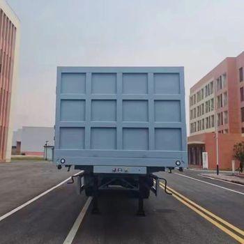 2-Axles Flat Platform Flatbed Side Wall Drawbar Full Trailer With Ladder