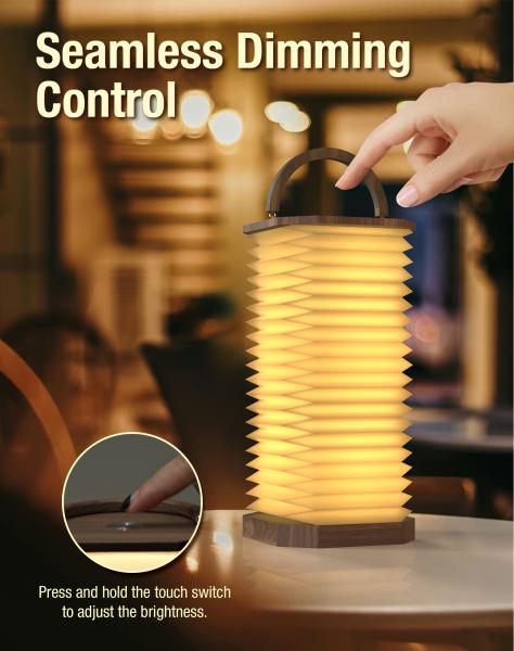 Rechargeable LED Gingko Smart Accordion Light Outdoor Camping Folded Paper Lamp