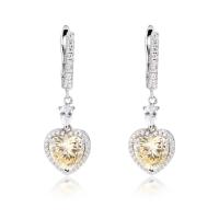 OEM Love Heart Diamond Earrings 925 Sterling Silver Love Heart Earrings