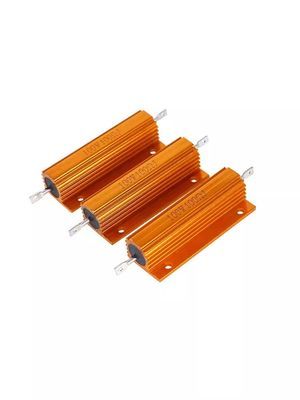 Gold Aluminum Shell Wirewound Resistor Car LED Lights Stable Performance Load