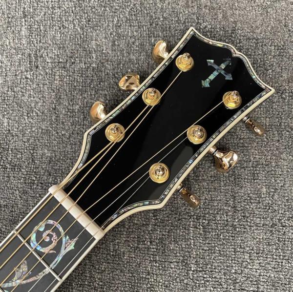 Custom 43 Inch Jumbo Gibson Style SJ200 Cutaway Solid KOA Wood Acoustic Guitar with Double S1-PRO V3 Pickup, Solid Wood Version