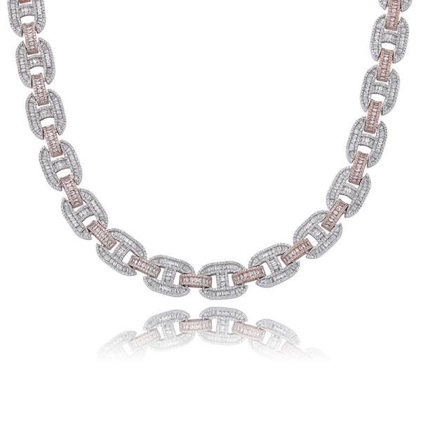 Colliers en cuivre de 22 pouces et 24 pouces, collier pour homme avec diamant en forme de nez de cochon