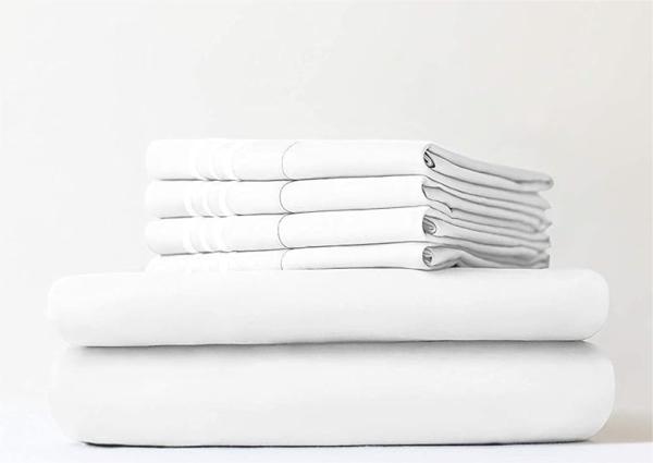 Conjunto de roupa de cama de hotel de poliéster de algodão 400TC para casamento