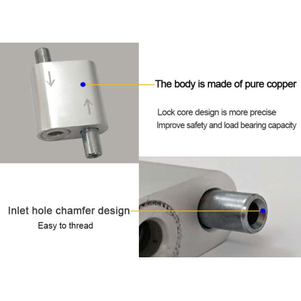 Гриппер серебряного кабеля закрепляя петлей, никель покрыл/естественные анодированные Грипперс кабеля замка сжатия