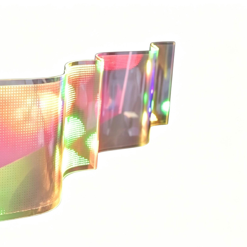 P4 P10 90% Transparent Flexible LED Film Screen 2.5mm Ultra-Thin Self-Adhesive Glass LED Display