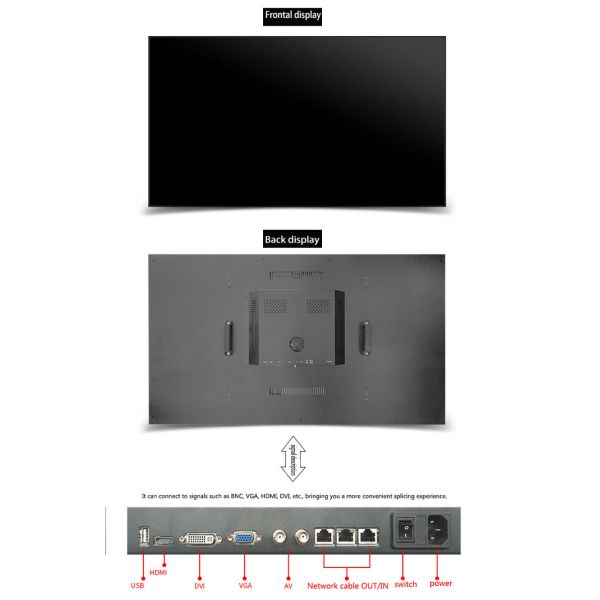 65 Inch 3.5mm Border LCD Wall Panels 500nit Brightness LCD Wall Display