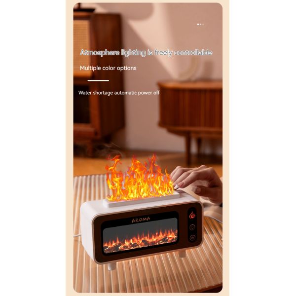 Plastic Material 3D Flame Aroma Diffuser USB Air Humidifier Fireplace Design For Hotel