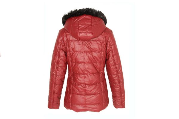 Ladies PU Coats Jacket Quality Fashion Keep Warm Autumn And Winter Burgundy