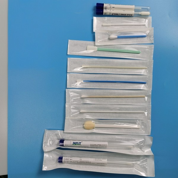 Muestra de recogida estéril Swab de algodón con punta EO Swab médico estándar