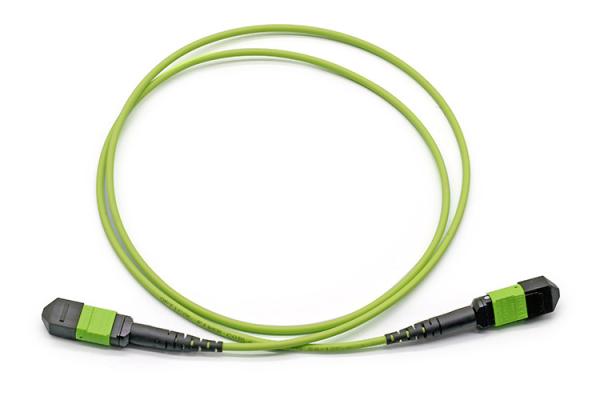 MPO MTP Cable 8 Fiber 12 Fiber 24 Fiber OM5 OFNR Jacket Lime Green