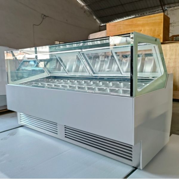 Sliding Door Ice Cream Display Cabinet Commercial Fan Cooling