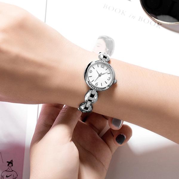 Bangle Women Quartz Wrist Watch Diamond Encrusted Jewelry Buckle