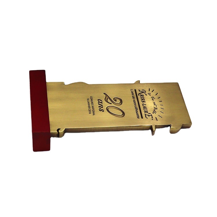 Customized Logo Zinc Alloy Metal Trophy with Irregular Shape for Decoration and Commemorative Awards