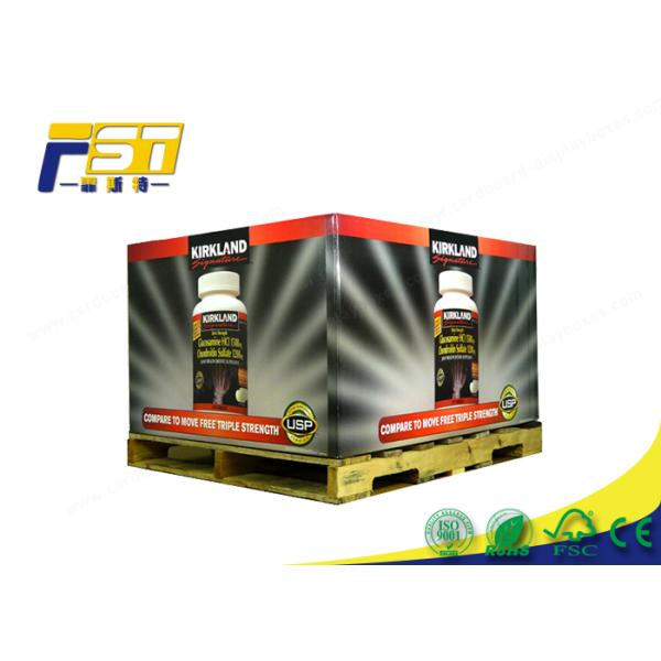 Waterproof Corrugated Cardboard Pallet Display Glossy Surface For Retail Promotion
